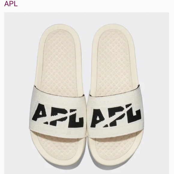 APL: Athletic Propulsion Labs Women's Big Logo Techloom Slide, Pristine/Black,11 - Picture 1 of 5